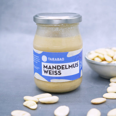 Bio Mandelmus weiß - TARABAO- vegan - im Pfandglas