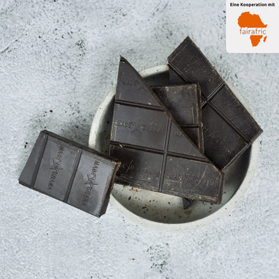 Bio Zartbitterschokolade, 80% Schokolade, vegane Schokolade, faire Schokolade von fairafric