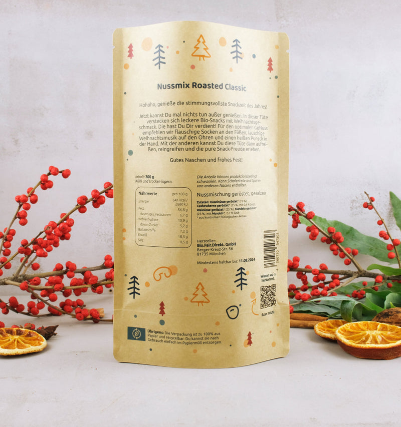 Bio Weihnachtsleckerei Nussmix Roasted Classic
